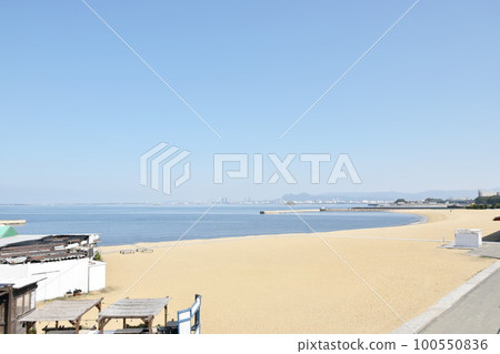 seaside Momochi beach park landscape in Fukuoka Japan  100550836