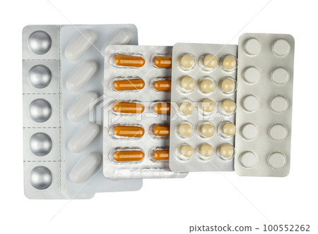 Different tablets, pills and capsules 100552262