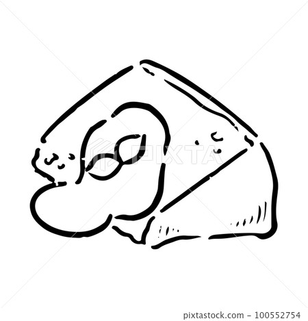 Hand-drawn chiffon cake illustration black and white Hand-drawn chiffon cake illustration black and white 100552754