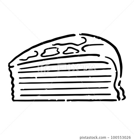 Hand-drawn mill crepe illustration black and white 100553026