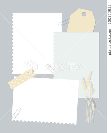 Template vintage collage for reminders, social media, notes, to do list. Scrapbooking, herbarium lavender. 100553932