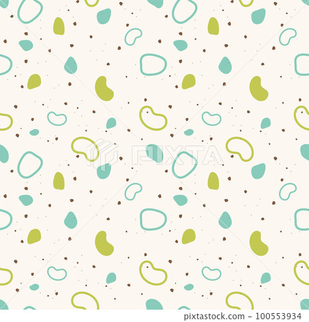 Abstract pattern with hand-drawn shapes and doodles in boho style, stones. Abstract pattern with hand-drawn shapes and doodles in boho style, stones. 100553934