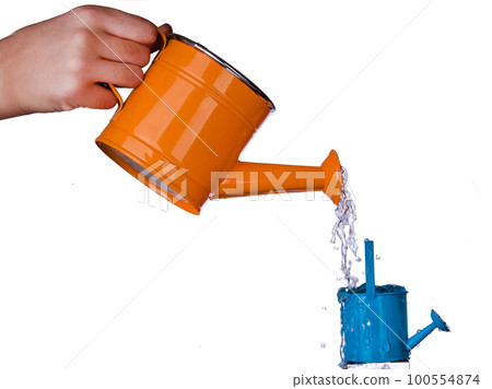 Garden watering can on isolated background 100554874