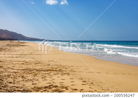 Endless Sand Cofete beach in the south of the island of Fuerteventura Endless Sand Cofete beach in the south of the island of Fuerteventura 100556247