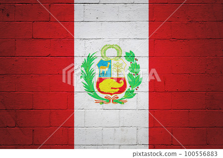 Flag of Peru painted on a wall Flag of Peru painted on a wall 100556883