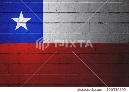 Flag of Chile painted on a wall 100556893