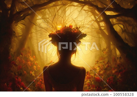 woman, wreath, female 100558328
