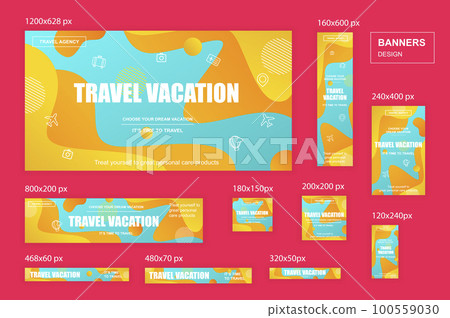 Collection web banners different sizes for mobile and social networks 100559030