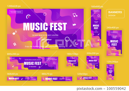 Collection web banners different sizes for mobile and social networks 100559042