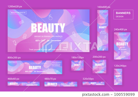 Collection web banners different sizes for mobile and social networks 100559099