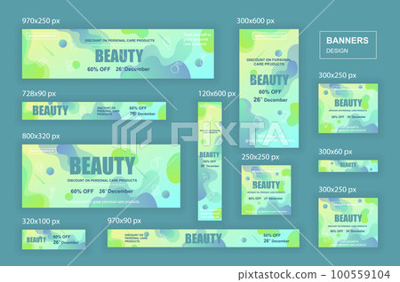 Collection web banners different sizes for mobile and social networks 100559104