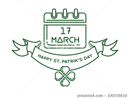 Calendar with the date March 17 line icon 100559810