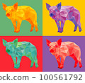 polygonal modern style pig animal  100561792