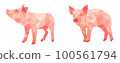 polygonal modern style pig animal  100561794