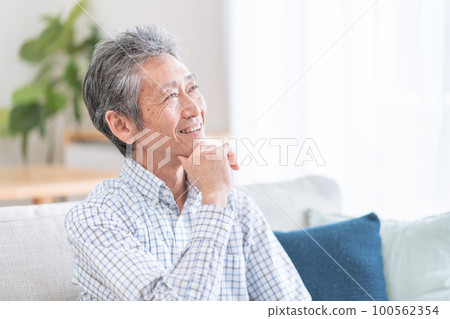 微笑著思考的老人 100562354