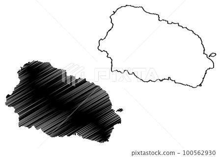 Santiago island (Republic of Ecuador, Pacific Ocean, Latin or South America, Galapagos Islands, Archipielago de Colon) map vector illustration, scribble sketch Isla San Salvador or James map Santiago island (Republic of Ecuador, Pacific Ocean, Latin or South America, Galapagos Islands, Archipielago de Colon) map vector illustration, scribble sketch Isla San Salvador or James map 100562930