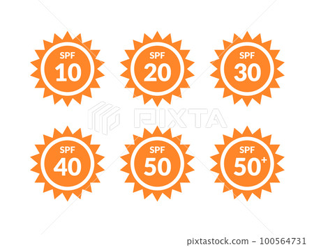 Sun uva protect spf 10 20 30 50 anti solar shield icon. Ultraviolet cream sunblock symbol summer 100564731