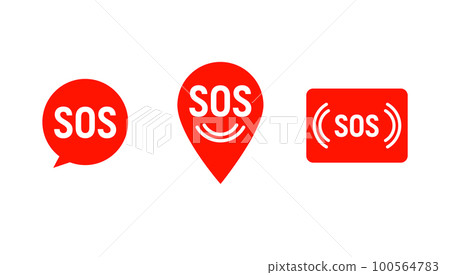 Sos icon emergency alarm button. SOS sign symbol lifebuoy rescue isolated marker Sos icon emergency alarm button. SOS sign symbol lifebuoy rescue isolated marker 100564783