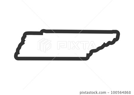 Tennessee outline symbol. US state map. Vector illustration Tennessee outline symbol. US state map. Vector illustration 100564868