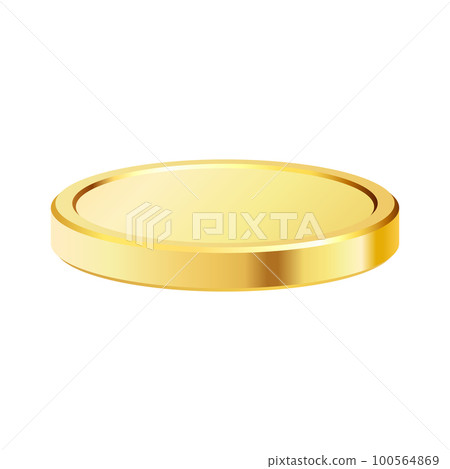 Golden money. Rotating gold coin. 100564869