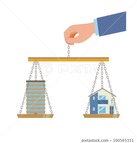 Comparison image of condominium and detached house 100565351