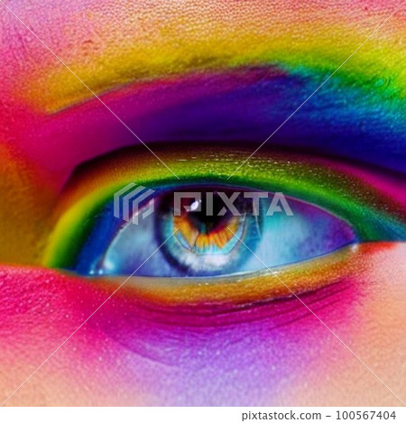 AI generation, rainbow, face 100567404