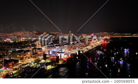 Drone image of the most crowded concert of turkey in celebration of the 100th anniversary of the liberation of izmir Drone image of the most crowded concert of turkey in celebration of the 100th anniversary of the liberation of izmir 100569055