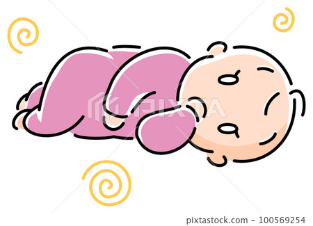 A baby lying down and putting his hand in his mouth A baby lying down and putting his hand in his mouth 100569254