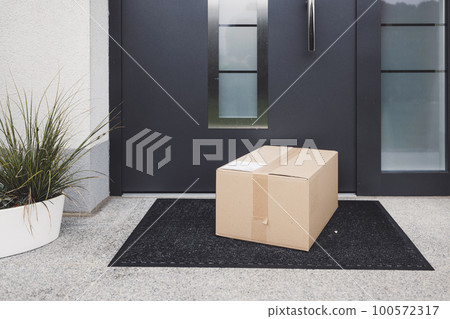 Delivery package left out at the front door - Surprise Christmas present Delivery package left out at the front door - Surprise Christmas present 100572317