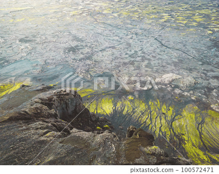 Aerial view of majestic Iceland highlands in autumn time 100572471