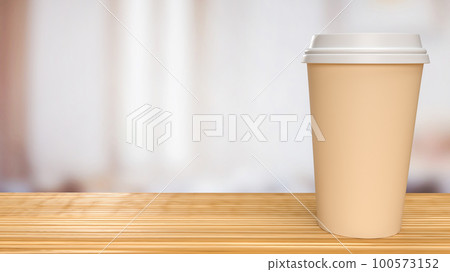 The coffee cup on wood table for food and drink concept 3d rendering The coffee cup on wood table for food and drink concept 3d rendering 100573152