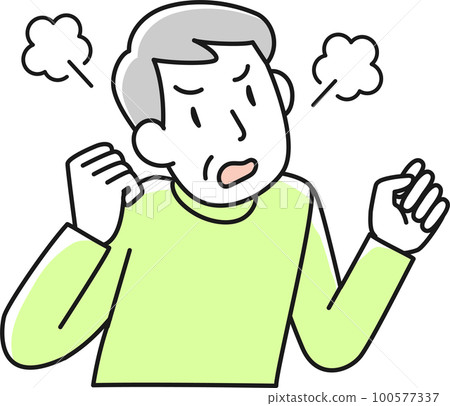 Upper body of an angry senior man Upper body of an angry senior man 100577337