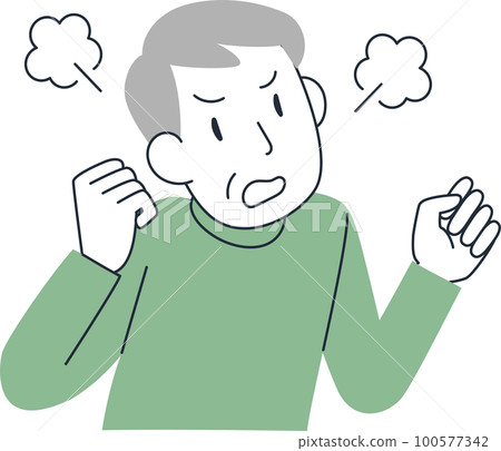 Upper body of an angry senior man Upper body of an angry senior man 100577342