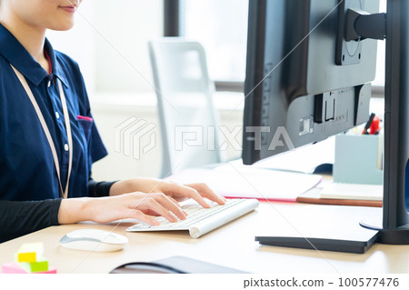 護理員、護理員、醫療事務、女性、辦公室工作、PC、辦公室工作、IT、零件、護理員、護理圖像、護理 100577476