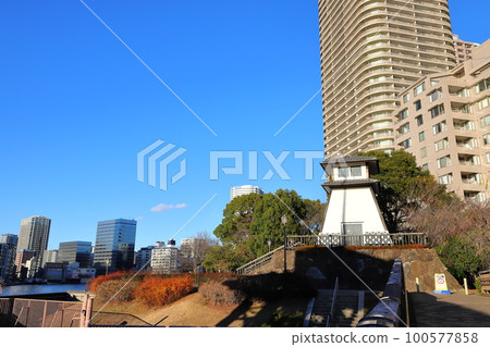 Tokyo cityscape Sumidagawa Terrace Tsukuda Park Tokyo cityscape Sumidagawa Terrace Tsukuda Park 100577858