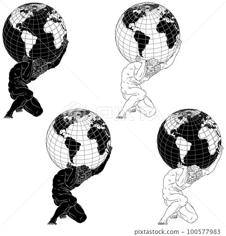 Vector of Atlas holding the earth 100577983