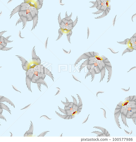 Vector design of pattern with angels 100577986