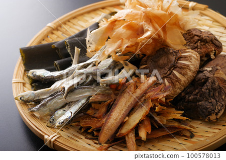 Ingredients set for Japanese dashi Ingredients set for Japanese dashi 100578013