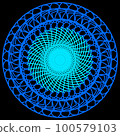 Abstract fractal pattern in the shape of a circular ornament such as eyeballs 100579103