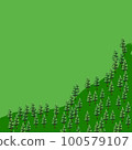 Illustration of green tree with green background. 100579107