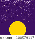 Abstract moon and shiny star backgrounds illustration and textures with colorful abstract art creations, minimalist aesthetic design with abstract organic shapes 100579117