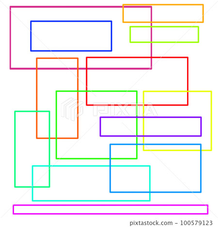 Abstract multicolor square backgrounds illustration and textures with colorful abstract art creations, minimalist aesthetic design with abstract organic shapes 100579123