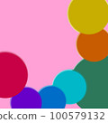 Abstract multicolor circle backgrounds illustration and textures with colorful abstract art creations, minimalist aesthetic design with abstract organic shapes 100579132