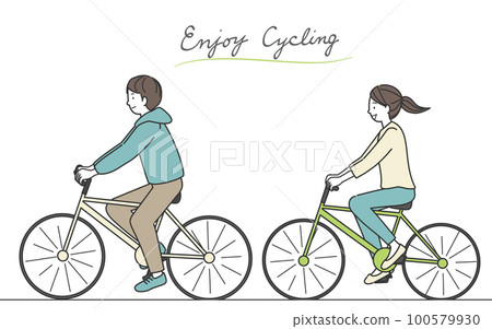 男人和女人騎自行車 男人和女人騎自行車 100579930