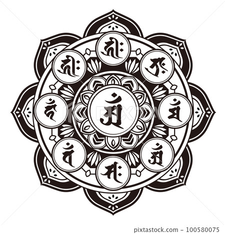 Sanskrit Mandala Ann Dragon year Snake year (Fugen Bodhisattva) 100580075