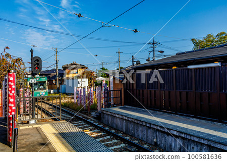 [Urban scenery of Kyoto] Randen Arashiyama Station 100581636