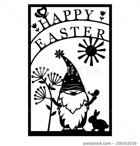 Greeting card template with Easter bunny, papercut style paper cutting, vector illustration Greeting card template with Easter bunny, papercut style paper cutting, vector illustration 100582016