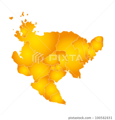 Saga prefecture and municipalities map 100582831