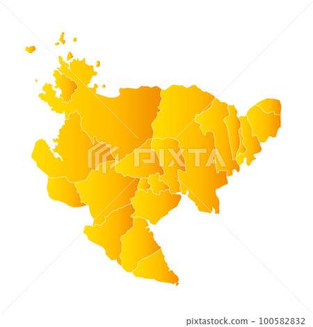 Saga prefecture and municipalities map 100582832