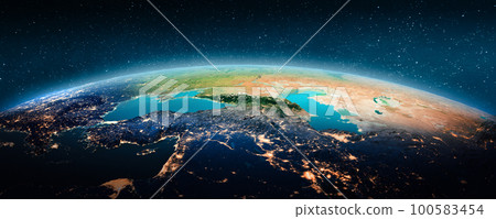 East Europe city lights 100583454